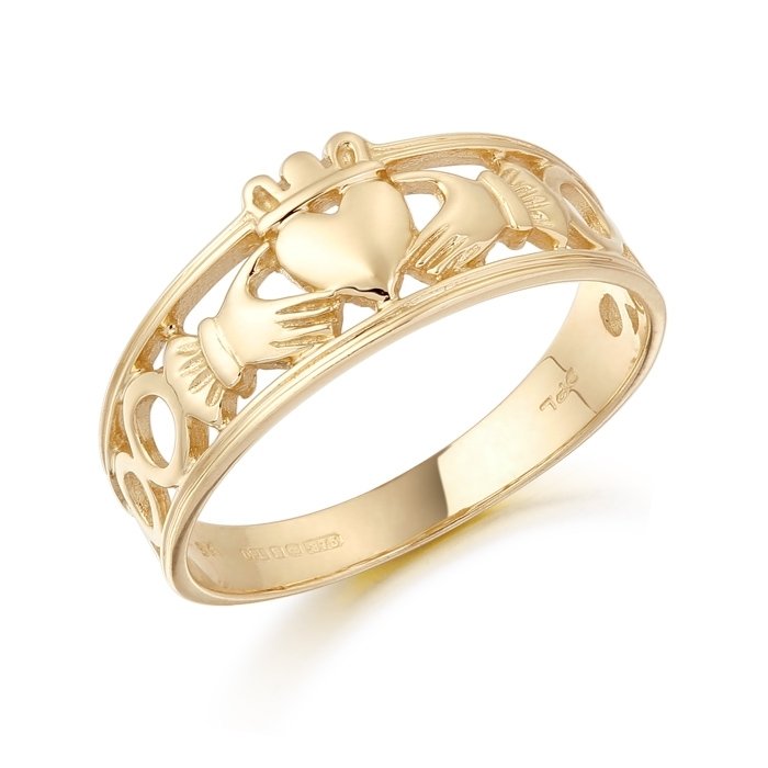 Silver And Gold Claddagh Band - Irish Claddagh Ring