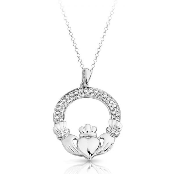 Silver Claddagh Pendant-SP018CL