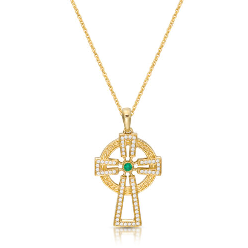 Simple design 9ct Gold Celtic Cross made in Ireland with distinctly Irish twist-C141CL